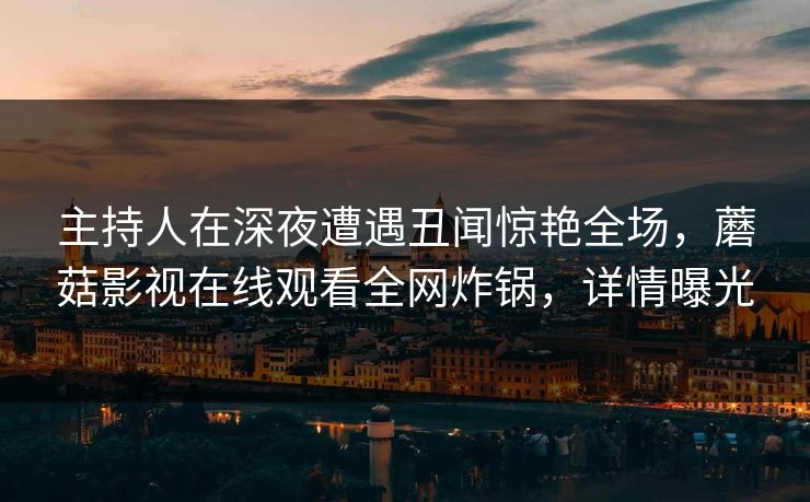 主持人在深夜遭遇丑闻惊艳全场,蘑菇影视在线观看全网炸锅,详情曝光 主持人在深夜遭遇丑闻惊艳全场,蘑菇影视在线观看全网炸锅,详情曝光