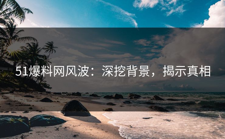 51爆料网风波：深挖背景，揭示真相