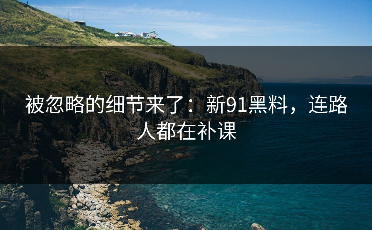 被忽略的细节来了：新91黑料，连路人都在补课